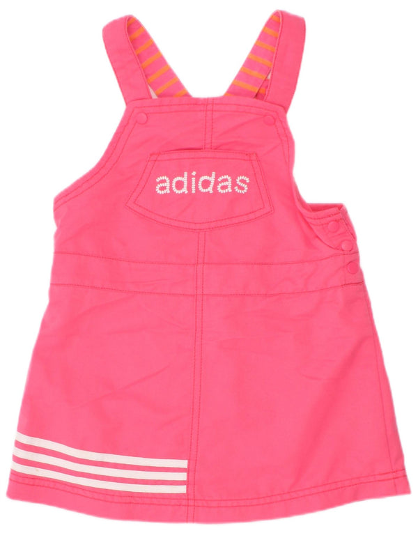 Vestido Dungaree gráfico Adidas para meninas 2-3 anos rosa poliéster