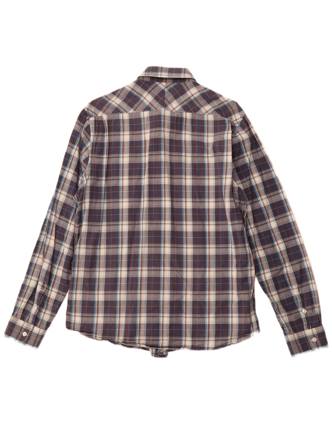 Camisa masculina LEE grande algodão xadrez azul marinho