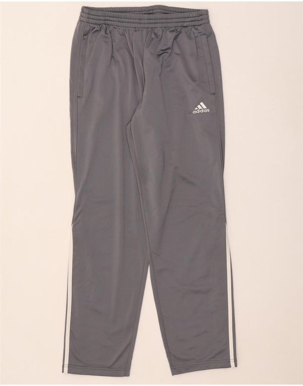 Calças de treino masculinas Adidas UK 40/42 poliéster cinza médio