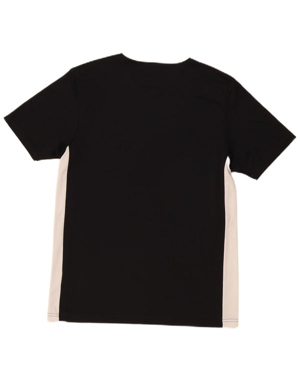 Adidas Mens Climalite Camiseta Top Médio Preto Colorblock Poliéster
