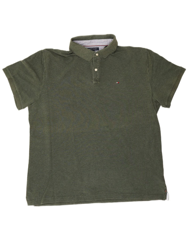 Camisa polo masculina Tommy Hilfiger Custom Fit 2XL algodão verde