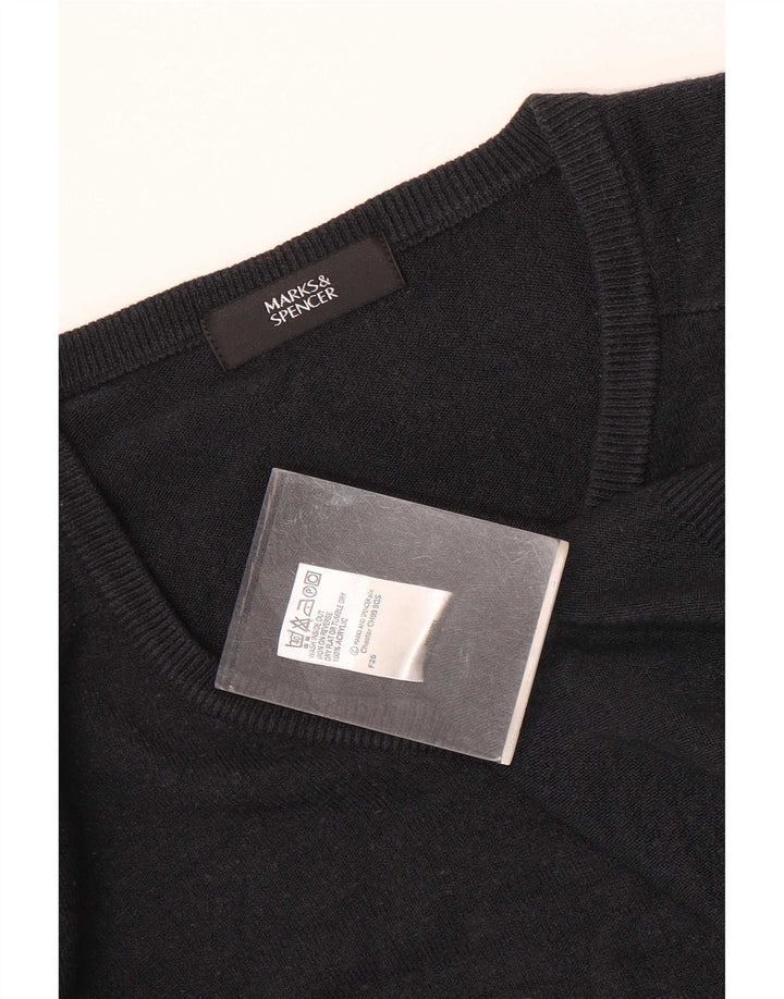 Suéter masculino Marks & Spencer com decote em V XL azul marinho acrílico