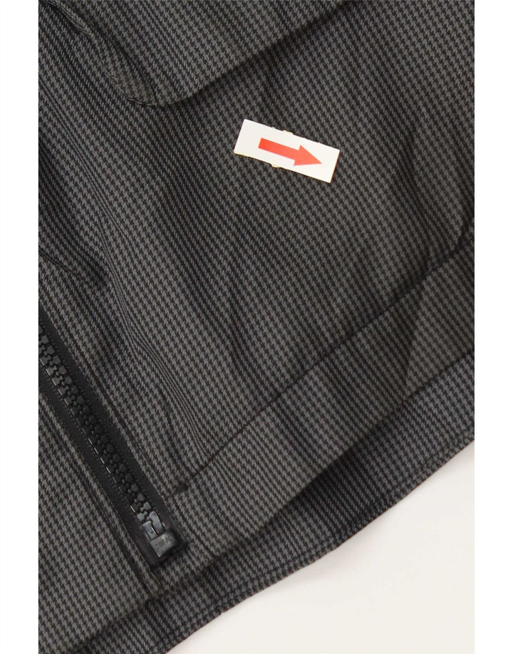 Jaqueta utilitária masculina Dkny UK 40 grande poliéster cinza houndstooth