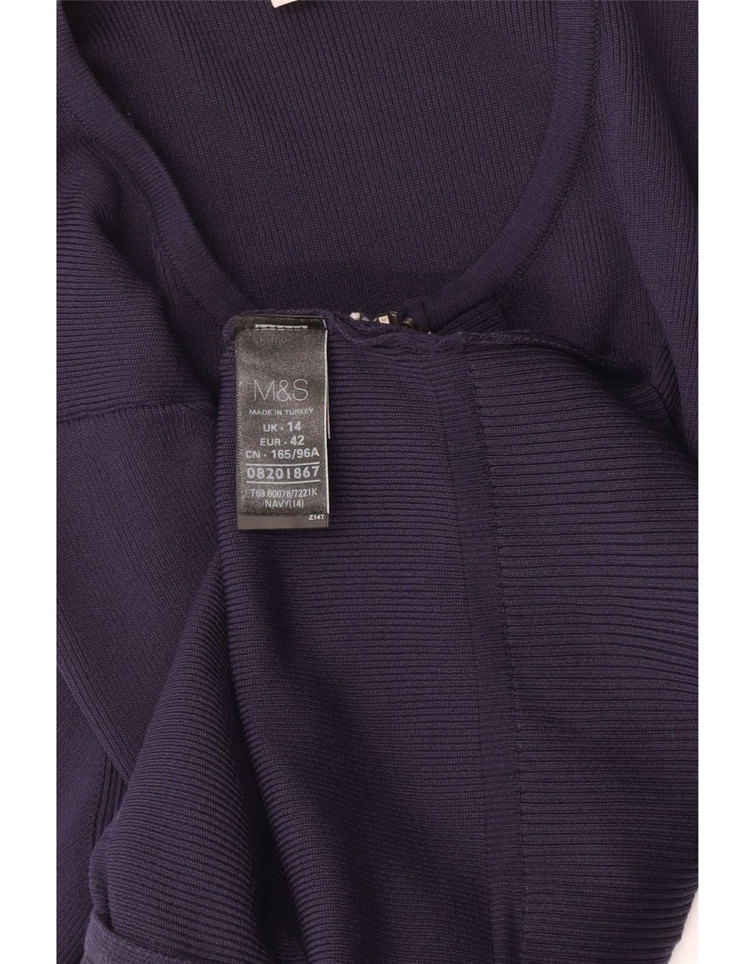 Suéter cardigã feminino Marks & Spencer Reino Unido 14 médio azul marinho poliamida