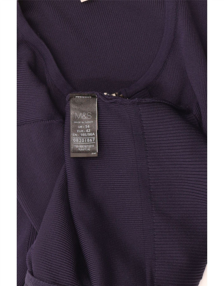 Suéter cardigã feminino Marks & Spencer Reino Unido 14 médio azul marinho poliamida
