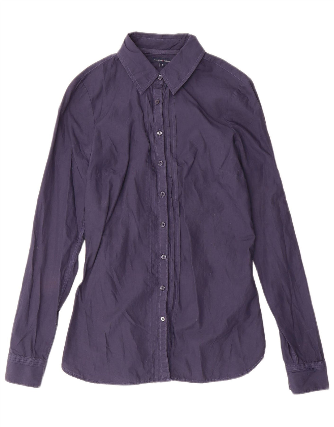 Camisa feminina Tommy Hilfiger EUA 4 pequena algodão azul marinho