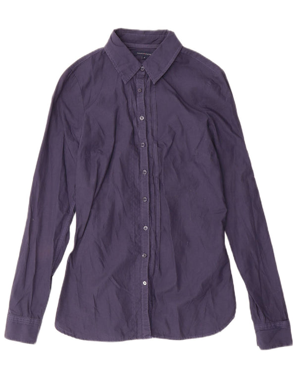 Camisa feminina Tommy Hilfiger EUA 4 pequena algodão azul marinho