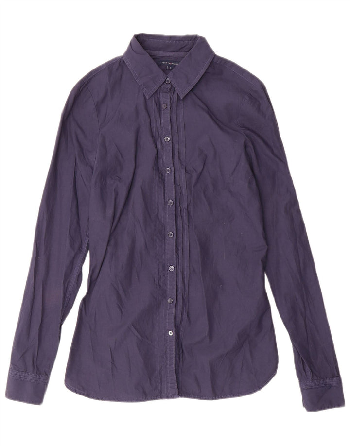 Camisa feminina Tommy Hilfiger EUA 4 pequena algodão azul marinho
