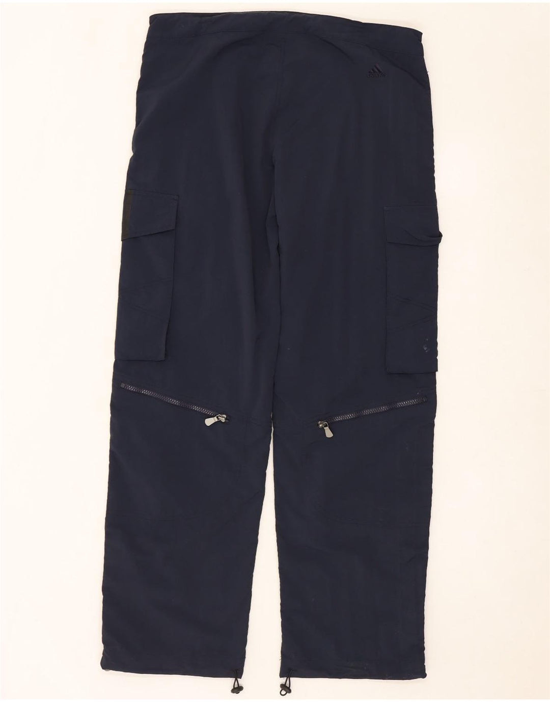 Calças cargo retas masculinas ADIDAS pequenas nylon azul marinho