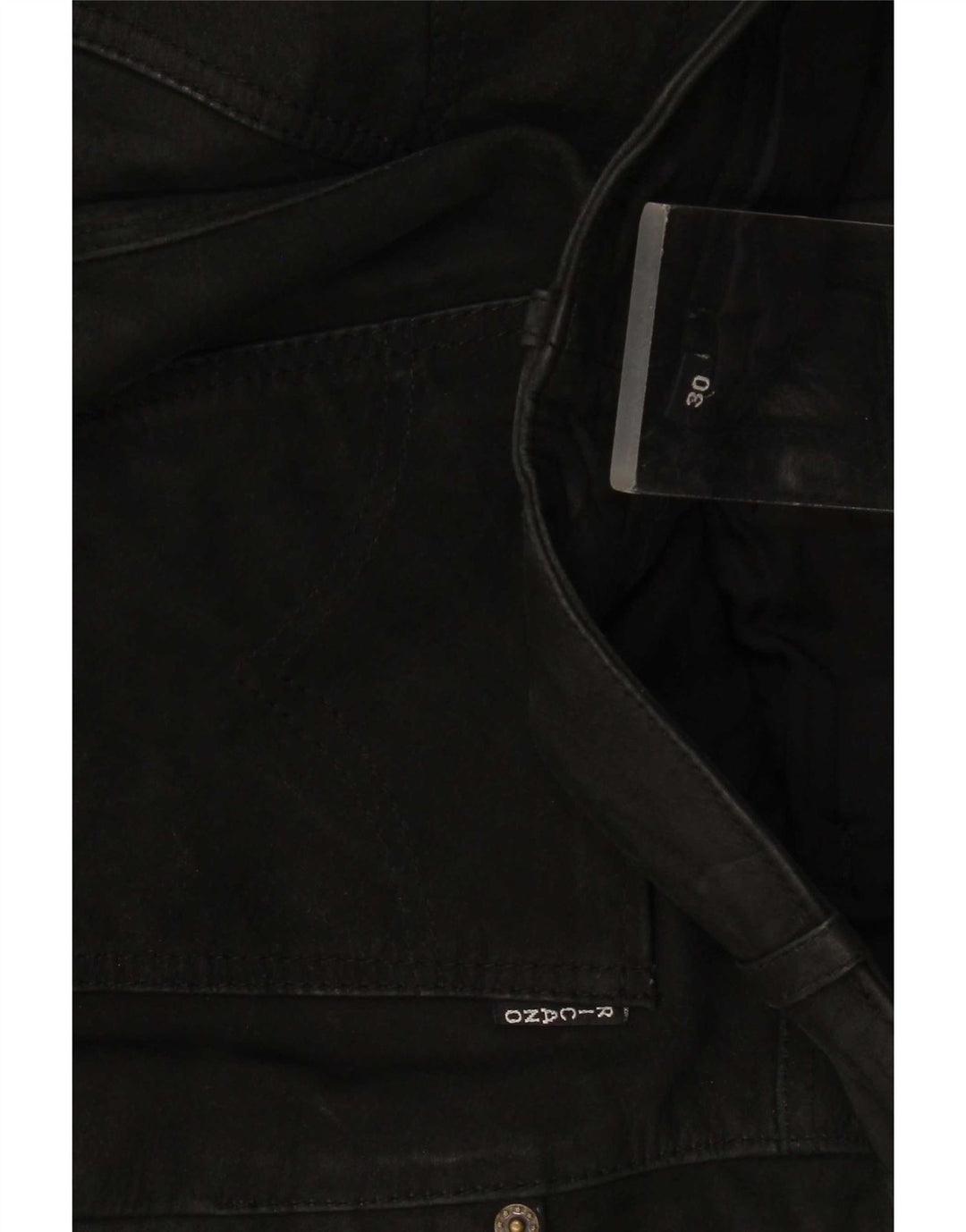 Calça de couro masculina Ricano W30 L32 preta