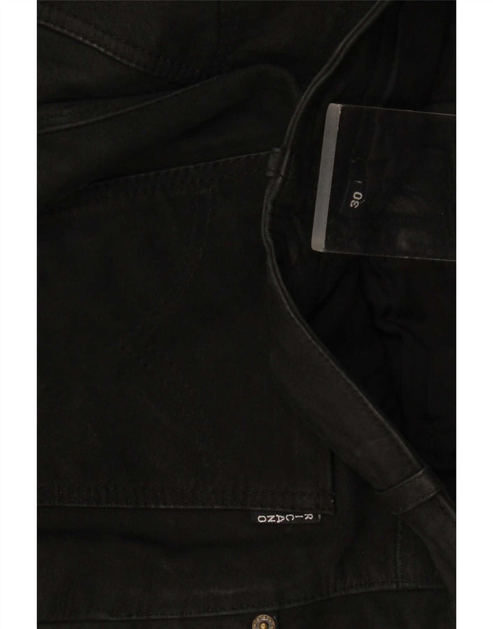 Calça de couro masculina Ricano W30 L32 preta