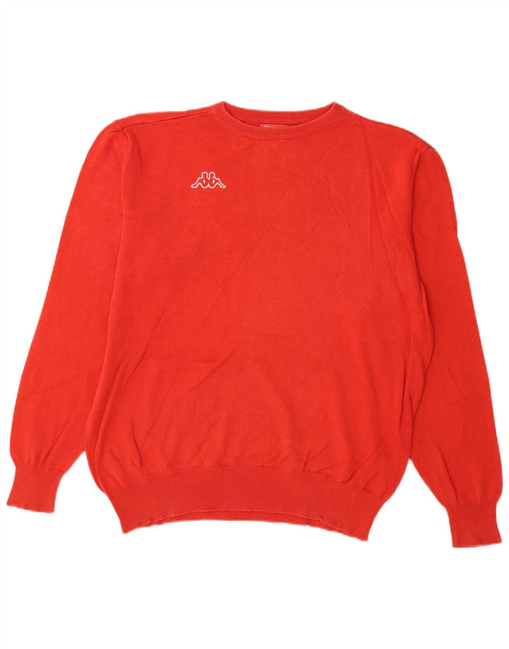 Suéter masculino Kappa com gola redonda, grande algodão vermelho