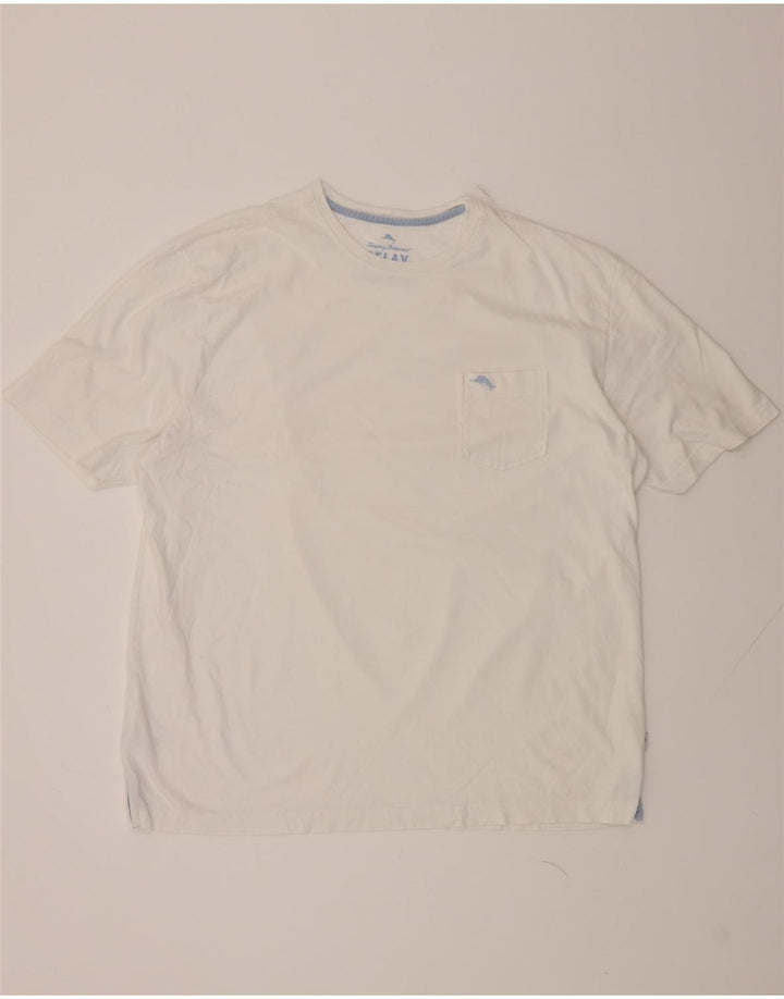 TOMMY BAHAMA Mens Relaxed T-Shirt Top XL Off White Cotton Vintage Tommy Bahama and Second-Hand Tommy Bahama from Messina Hembry 