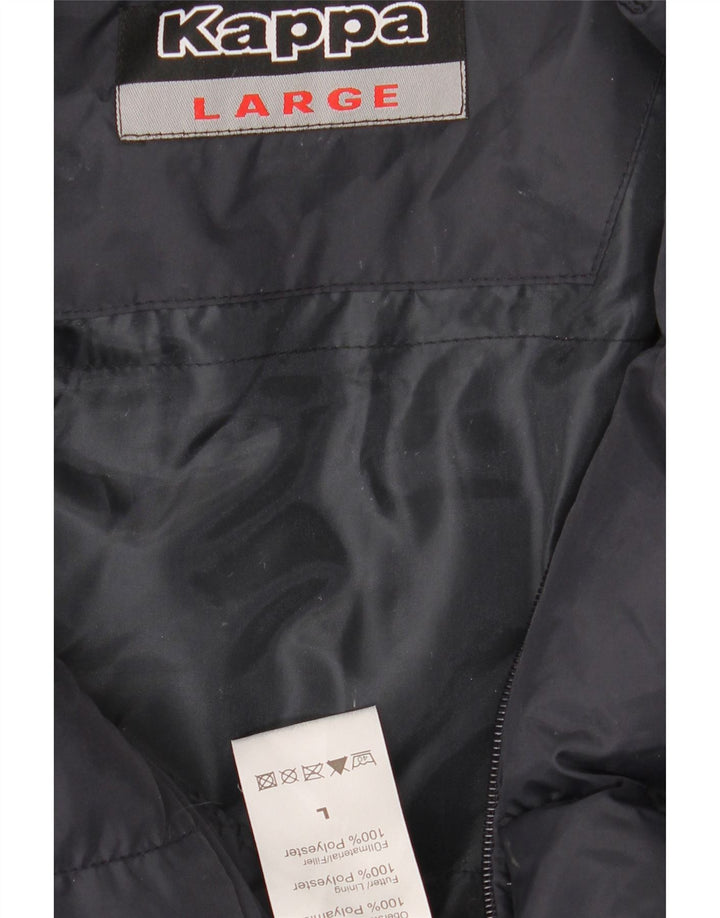 Jaqueta masculina acolchoada gráfica KAPPA UK 40 grande poliéster azul marinho