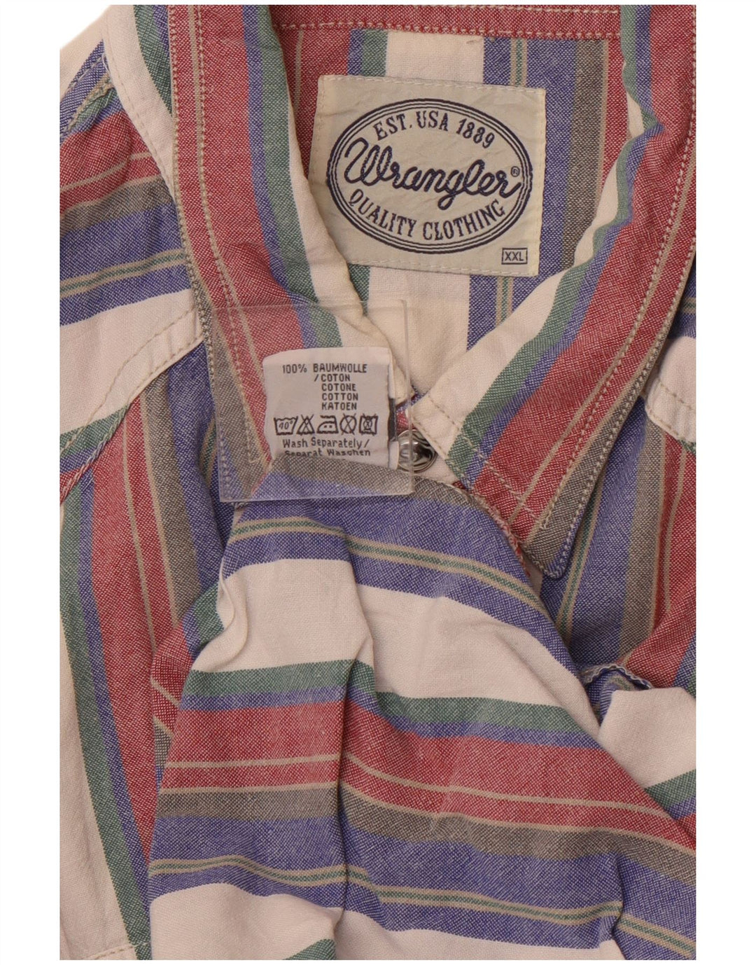 Camisa masculina WRANGLER 2XL algodão listrado multicolorido