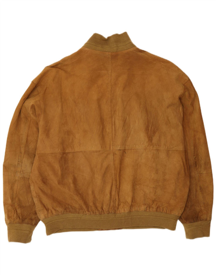 Jaqueta masculina de camurça Conbipel tamanho 58 2XL couro bege