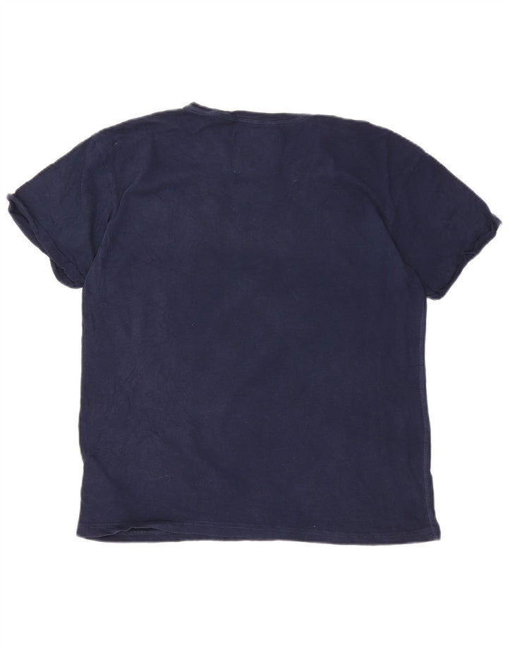 Camiseta feminina Superdry com estampa gráfica UK 12 algodão azul marinho médio