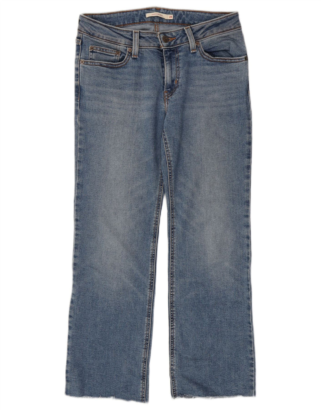 Jeans feminino Levi's Super Low Bootcut W28 L30 Azul Algodão
