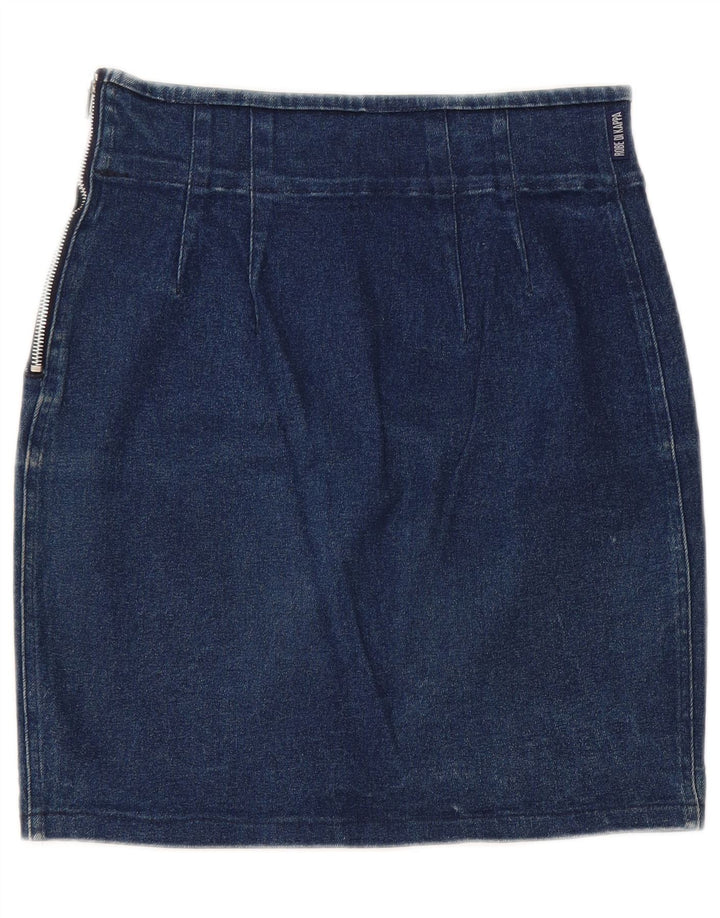 Saia jeans feminina Kappa W26 pequena azul