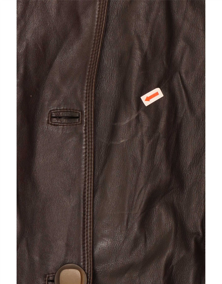Casaco de couro feminino Morelli IT 48 XL Marrom