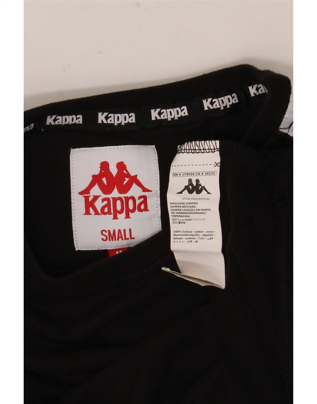 Kappa moletom gráfico oversized feminino Reino Unido 10 pequeno preto