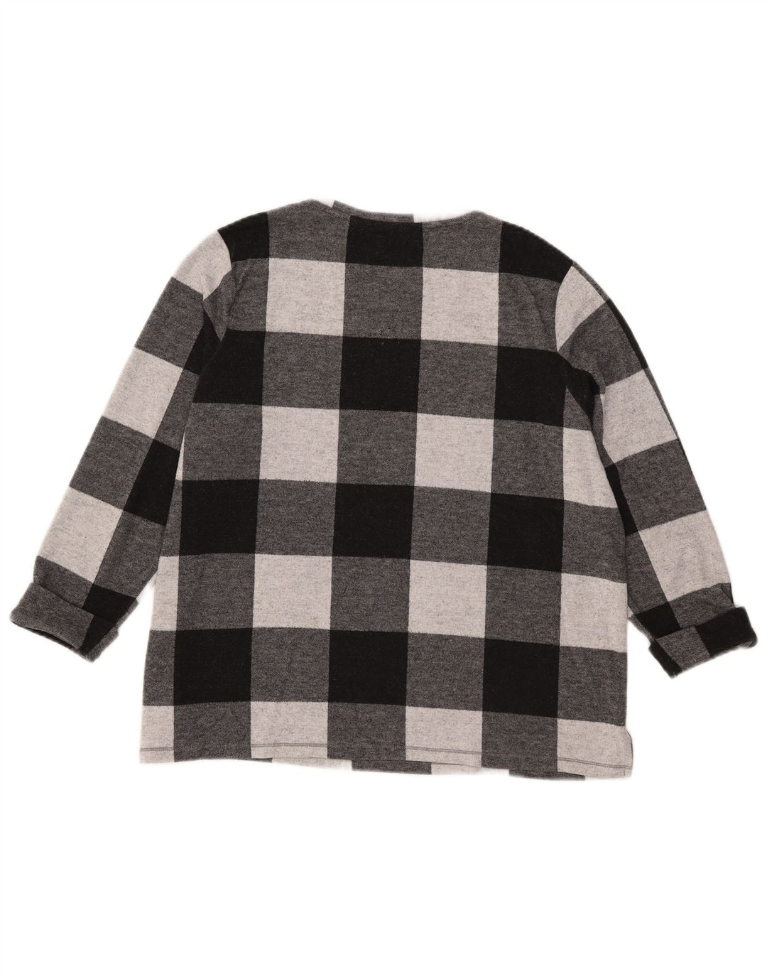 Top feminino Marks & Spencer manga 3/4 UK 18 XL poliéster guingão preto