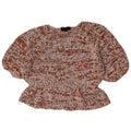 Blusa feminina de crochê grande Zara Top Reino Unido 10 algodão marrom pequeno