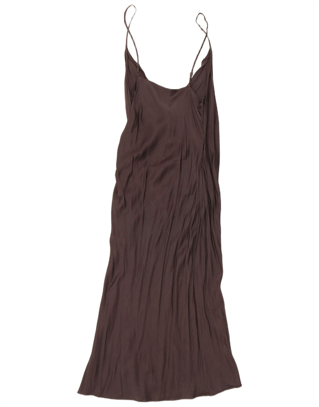 Vestido slip feminino Zara Reino Unido 16 grande viscose marrom