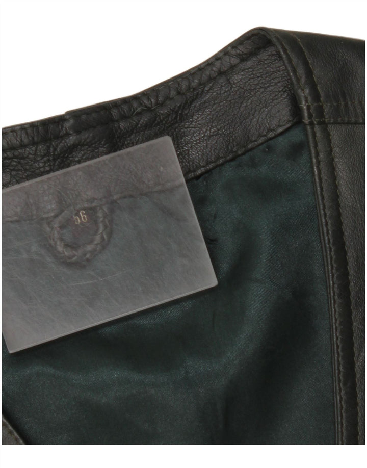 Colete de couro masculino VINTAGE IT 56 2XL couro cáqui