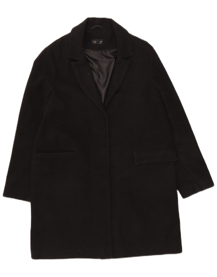 Sobretudo aberto feminino Topshop UK 10 poliéster preto pequeno