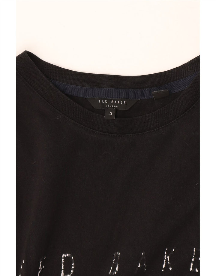 Camiseta gráfica masculina Ted Baker tamanho superior 3 médio preto