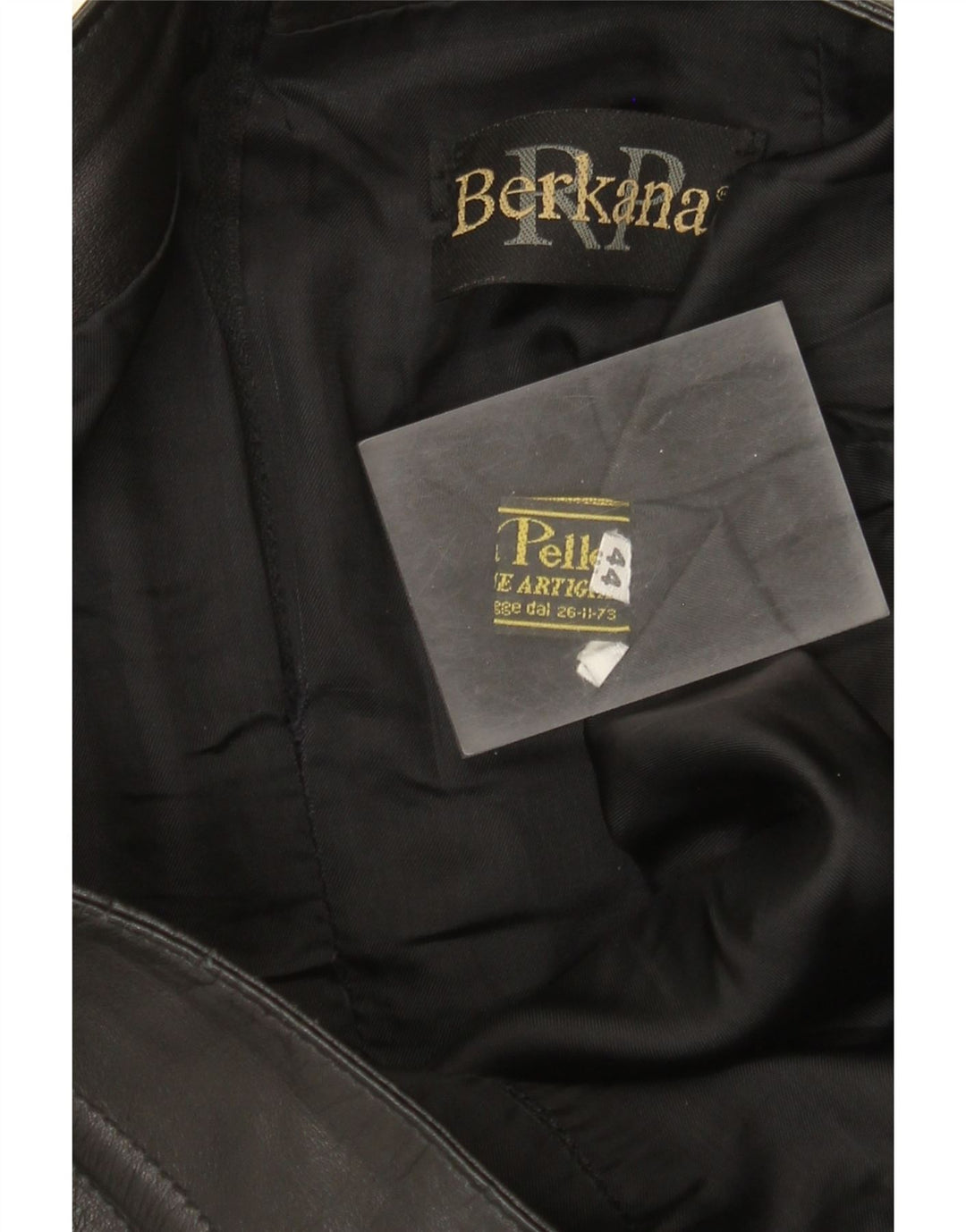 Saia de couro feminina vintage IT 44 médio W30 couro preto