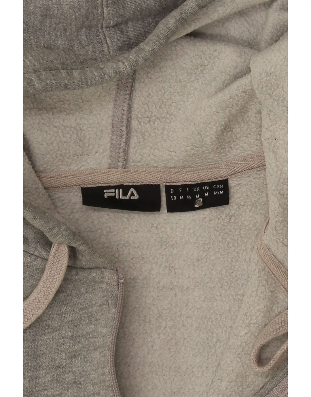 Suéter masculino Fila Graphic Zip com capuz cinza médio