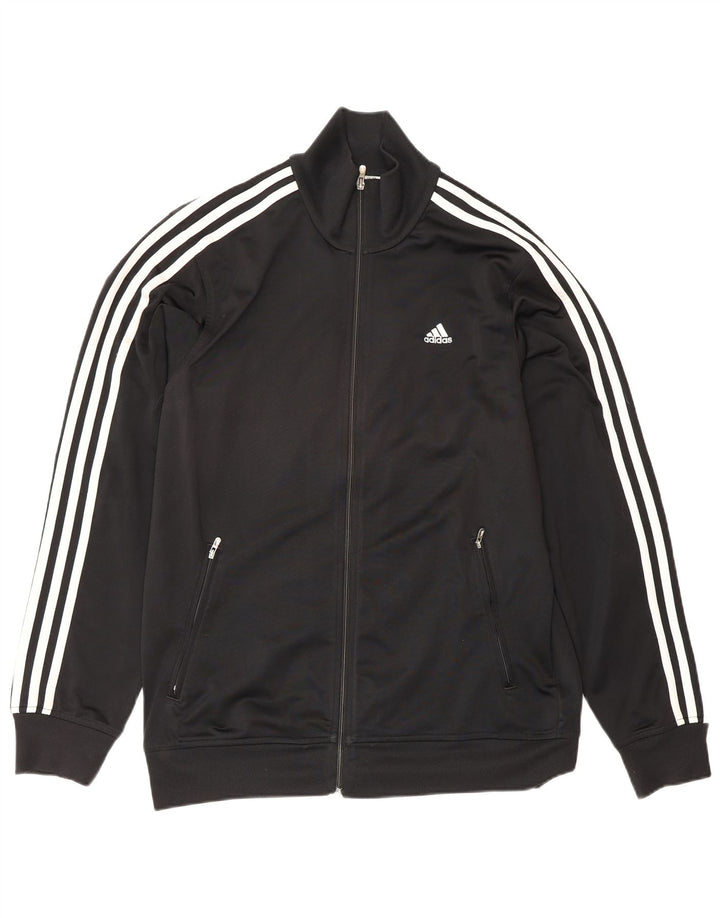 Adidas Mens Tracksuit Top Jacket UK 38/40 Médio Preto Poliéster