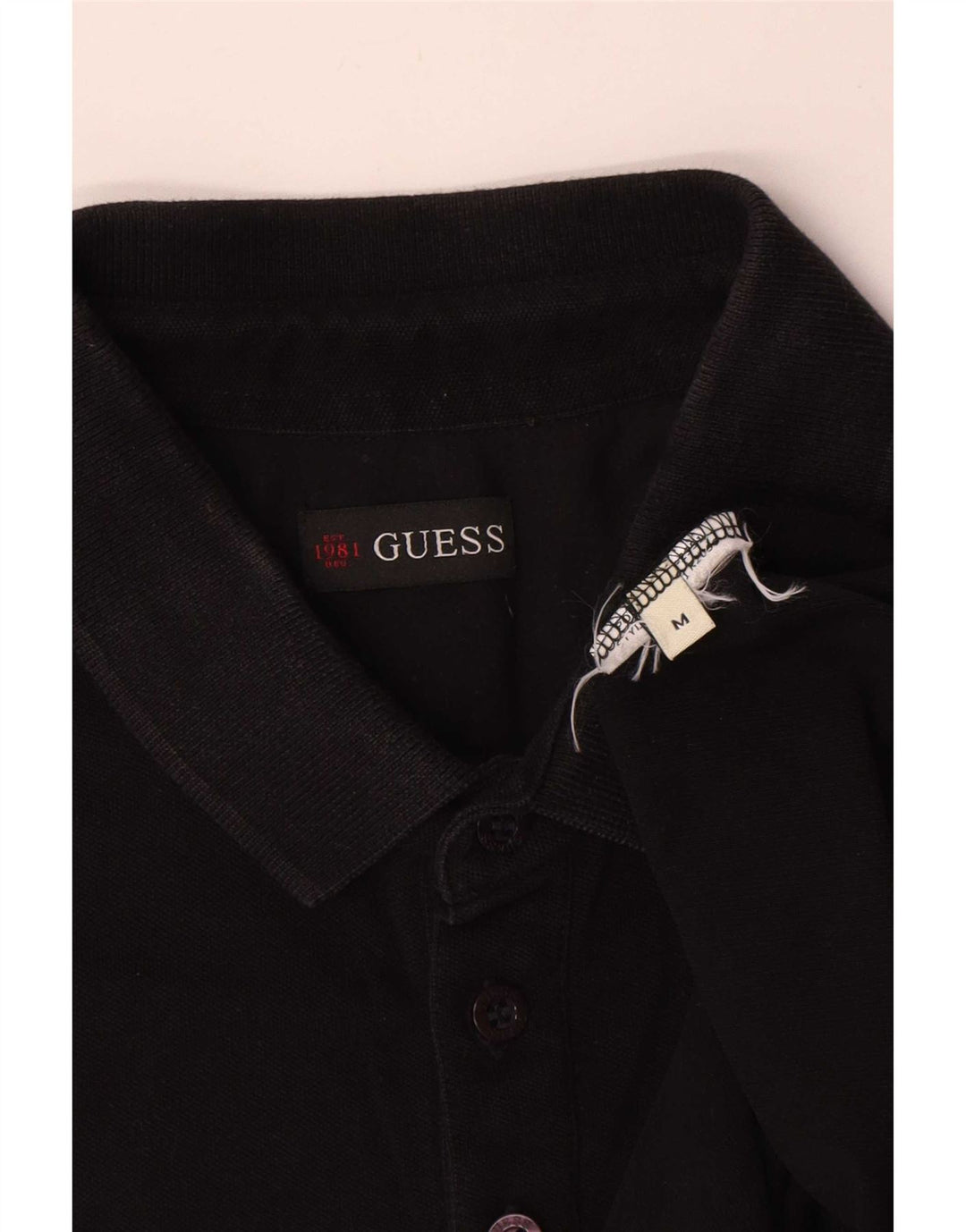 Camisa polo masculina Guess de algodão preto médio