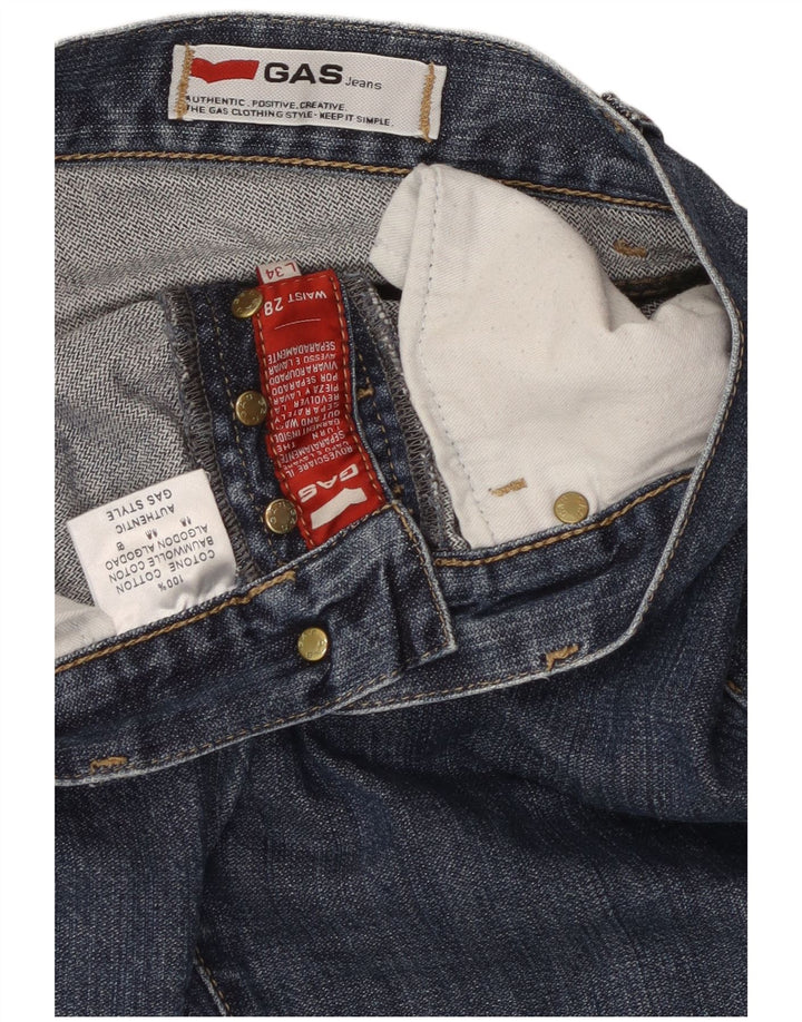 GAS Jeans Slim Feminino W28 L34 Azul Algodão