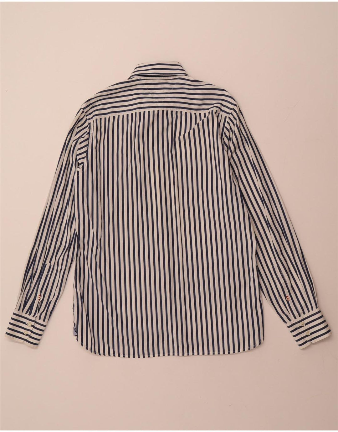 Camisa masculina TOMMY HILFIGER de algodão listrado branco médio