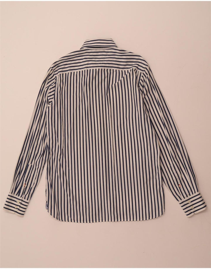 Camisa masculina TOMMY HILFIGER de algodão listrado branco médio