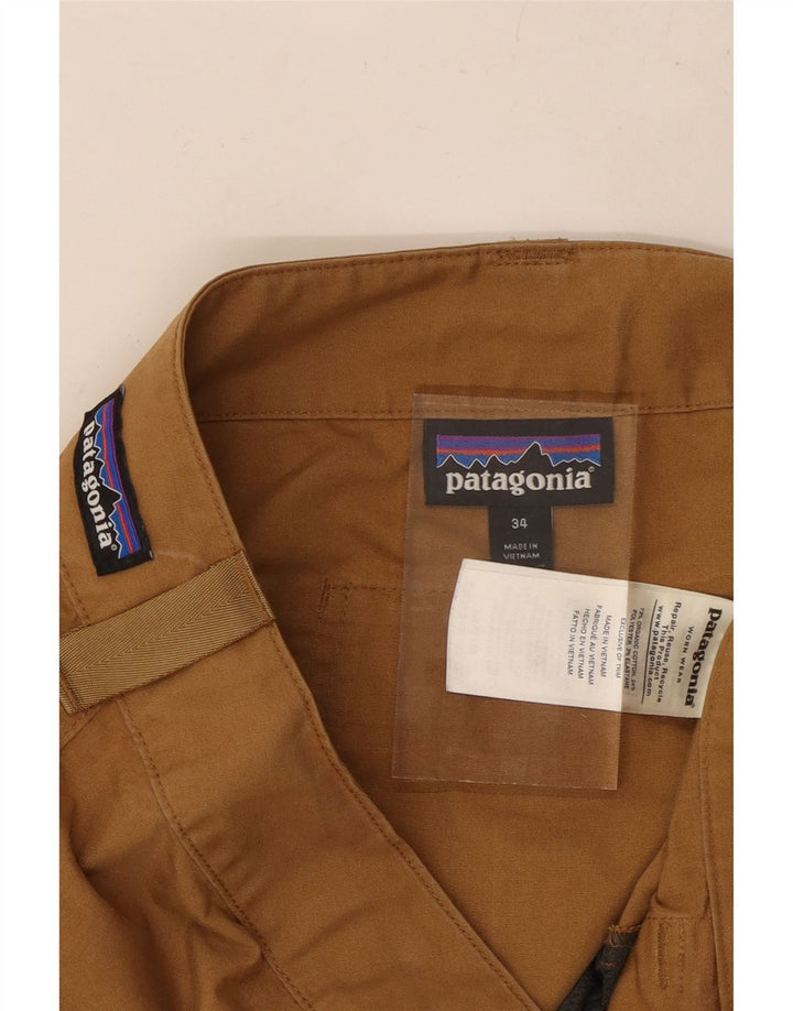 Calça masculina reta casual PATAGONIA W34 L33 algodão bege