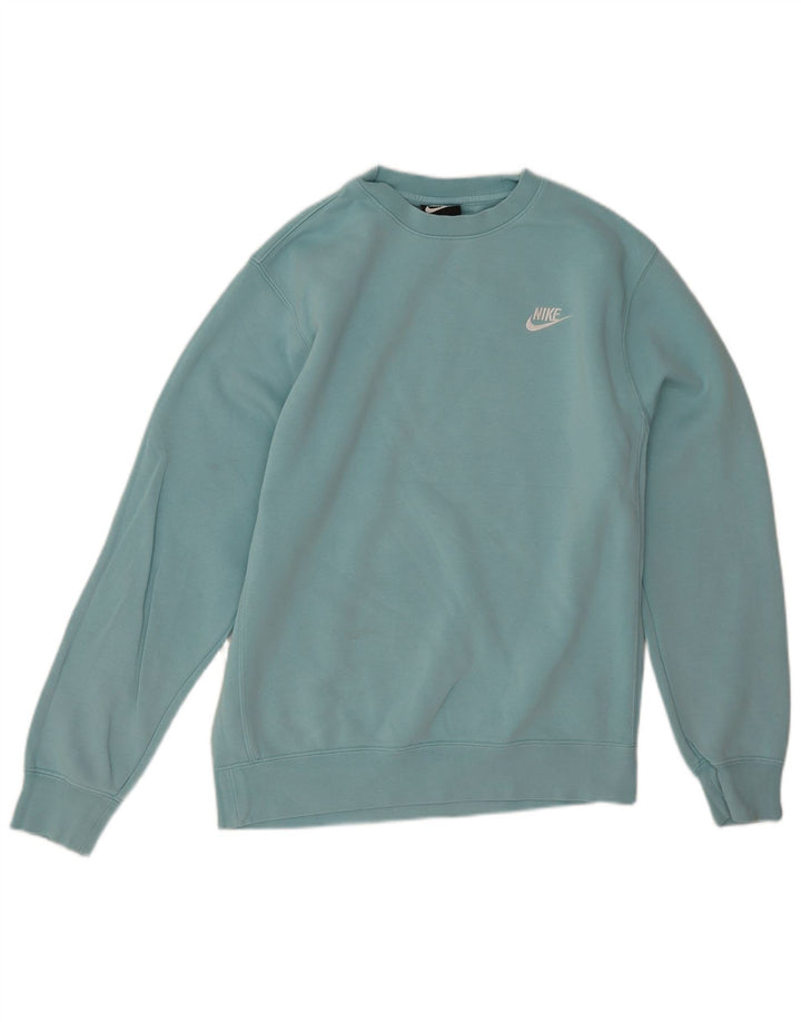 Nike Mens Moletom Jumper Pequeno Algodão Turquesa