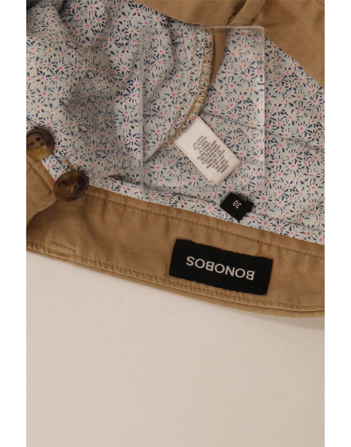 BONOBOS Mens Chino Shorts W30 Algodão Bege Médio