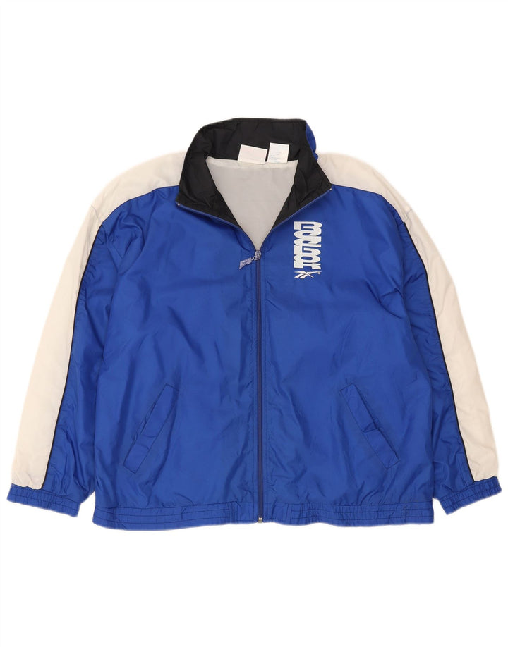 Jaqueta feminina Reebok Graphic Tracksuit Top UK 18 XL azul marinho nylon