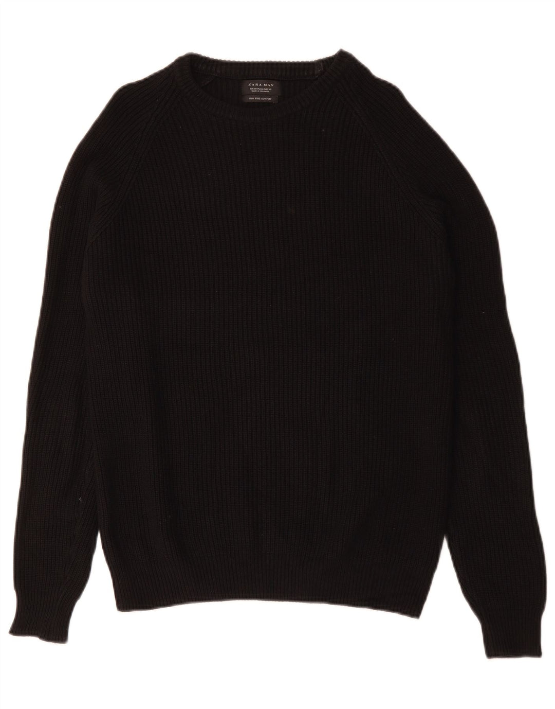 Zara Suéter masculino com gola canoa médio algodão preto