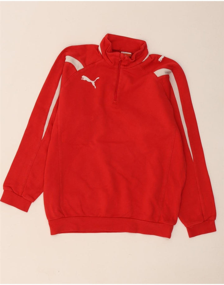 Moletom Puma Boys Zip Neck Jumper 13-14 Anos Vermelho Colorblock Algodão