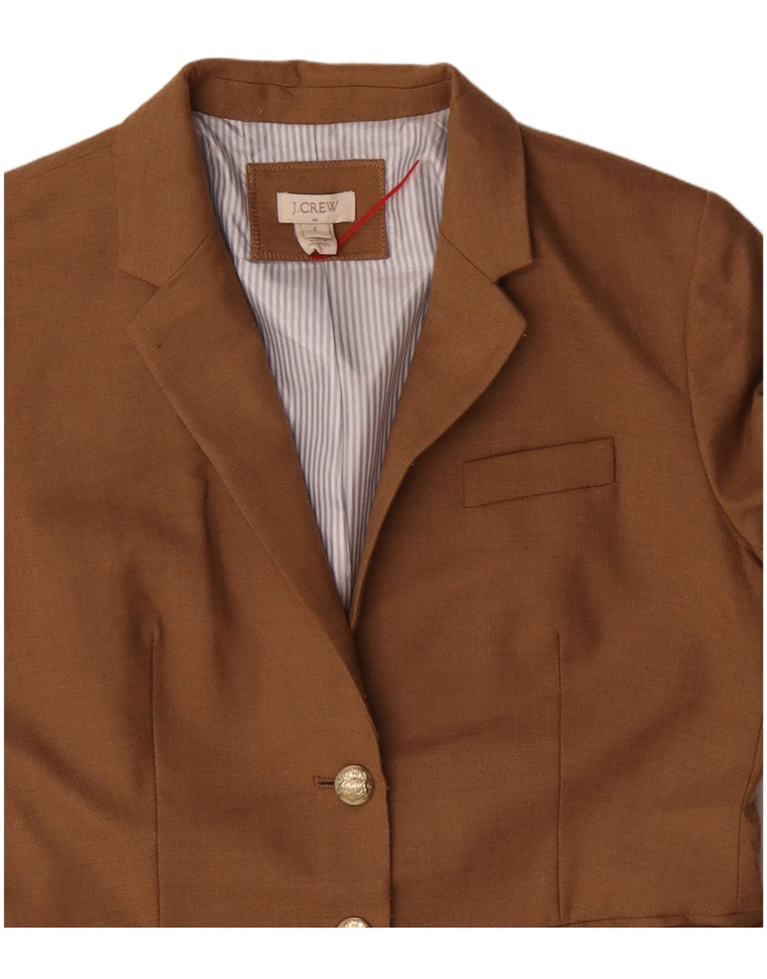 Jaqueta blazer feminina de 2 botões J. Crew EUA 6 lã marrom médio