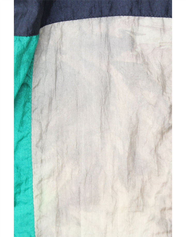 Jaqueta de treino masculina VINTAGE grande azul marinho poliamida colorblock