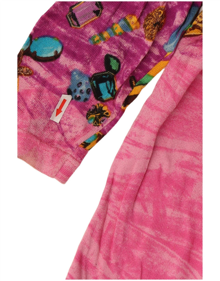 Cardigã feminino Le Bambole com padrão abstrato e palangre IT 48 XL rosa