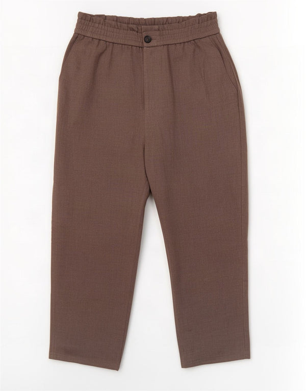 Calça feminina Zara cintura alta cônica cortada 2XL W34 L24 cinza