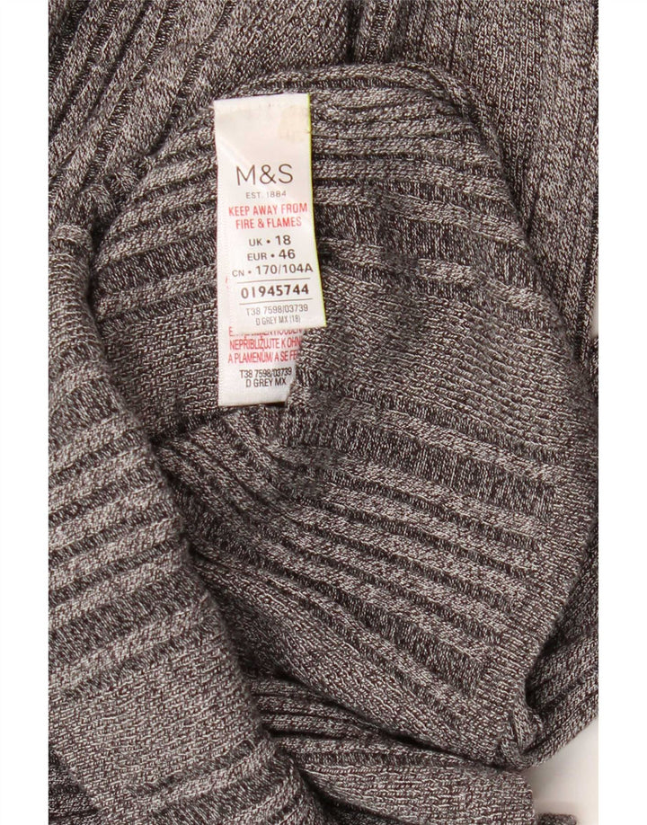 Top feminino Marks & Spencer manga comprida UK 18 XL cinza viscose