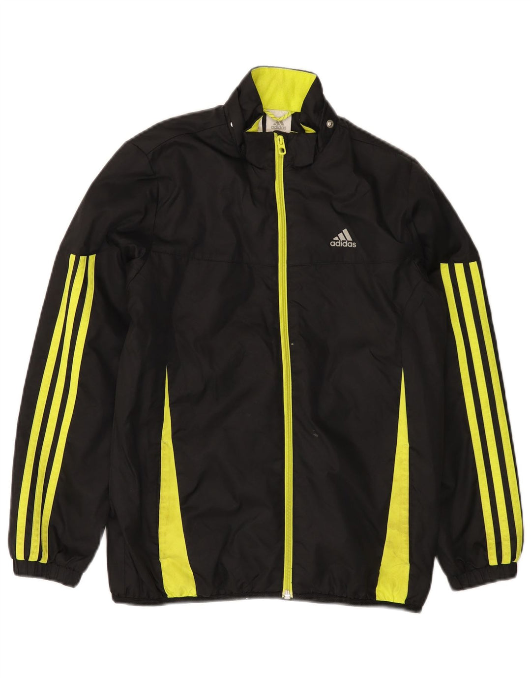 ADIDAS Meninos Treino Top Jaqueta 11-12 Anos Preto Colourblock Nylon